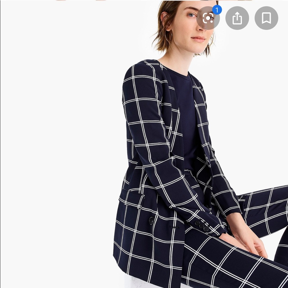 J Crew French Girl Blazer in Windowpane Check